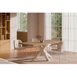 SILLA TAPIZADA ANTIMANCHAS CON ESTRUCTURA METÁLICA RIONA PARA COMEDOR ESTILO CONTEMPORÁNEO