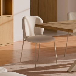 SILLA TAPIZADA ANTIMANCHAS CON ESTRUCTURA METÁLICA RIONA PARA COMEDOR ESTILO CONTEMPORÁNEO