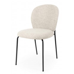 SILLA TAPIZADA ANTIMANCHAS CON ESTRUCTURA METÁLICA NEGRA RIONA PARA COMEDOR ESTILO CONTEMPORÁNEO