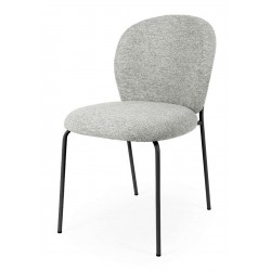 SILLA TAPIZADA ANTIMANCHAS CON ESTRUCTURA METÁLICA NEGRA RIONA PARA COMEDOR ESTILO CONTEMPORÁNEO