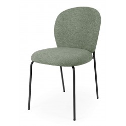 SILLA TAPIZADA ANTIMANCHAS CON ESTRUCTURA METÁLICA NEGRA RIONA PARA COMEDOR ESTILO CONTEMPORÁNEO