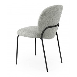 SILLA TAPIZADA ANTIMANCHAS CON ESTRUCTURA METÁLICA NEGRA RIONA PARA COMEDOR ESTILO CONTEMPORÁNEO