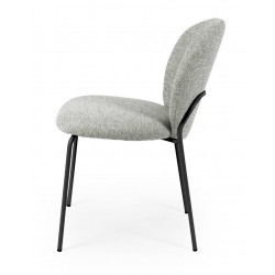 SILLA TAPIZADA ANTIMANCHAS CON ESTRUCTURA METÁLICA NEGRA RIONA PARA COMEDOR ESTILO CONTEMPORÁNEO