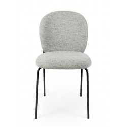 SILLA TAPIZADA ANTIMANCHAS CON ESTRUCTURA METÁLICA NEGRA RIONA PARA COMEDOR ESTILO CONTEMPORÁNEO