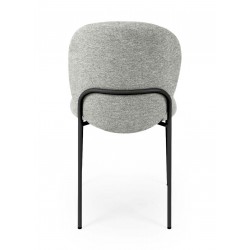 SILLA TAPIZADA ANTIMANCHAS CON ESTRUCTURA METÁLICA NEGRA RIONA PARA COMEDOR ESTILO CONTEMPORÁNEO