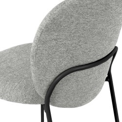 SILLA TAPIZADA ANTIMANCHAS CON ESTRUCTURA METÁLICA NEGRA RIONA PARA COMEDOR ESTILO CONTEMPORÁNEO