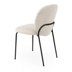 SILLA TAPIZADA ANTIMANCHAS CON ESTRUCTURA METÁLICA NEGRA RIONA PARA COMEDOR ESTILO CONTEMPORÁNEO