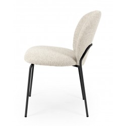 SILLA TAPIZADA ANTIMANCHAS CON ESTRUCTURA METÁLICA NEGRA RIONA PARA COMEDOR ESTILO CONTEMPORÁNEO