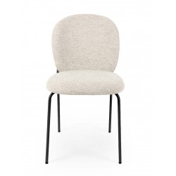 SILLA TAPIZADA ANTIMANCHAS CON ESTRUCTURA METÁLICA NEGRA RIONA PARA COMEDOR ESTILO CONTEMPORÁNEO