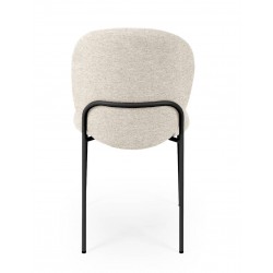 SILLA TAPIZADA ANTIMANCHAS CON ESTRUCTURA METÁLICA NEGRA RIONA PARA COMEDOR ESTILO CONTEMPORÁNEO