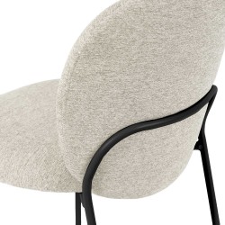 SILLA TAPIZADA ANTIMANCHAS CON ESTRUCTURA METÁLICA NEGRA RIONA PARA COMEDOR ESTILO CONTEMPORÁNEO