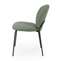 SILLA TAPIZADA ANTIMANCHAS CON ESTRUCTURA METÁLICA NEGRA RIONA PARA COMEDOR ESTILO CONTEMPORÁNEO