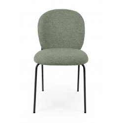 SILLA TAPIZADA ANTIMANCHAS CON ESTRUCTURA METÁLICA NEGRA RIONA PARA COMEDOR ESTILO CONTEMPORÁNEO