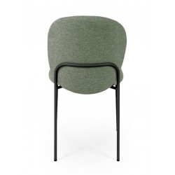SILLA TAPIZADA ANTIMANCHAS CON ESTRUCTURA METÁLICA NEGRA RIONA PARA COMEDOR ESTILO CONTEMPORÁNEO