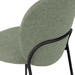 SILLA TAPIZADA ANTIMANCHAS CON ESTRUCTURA METÁLICA NEGRA RIONA PARA COMEDOR ESTILO CONTEMPORÁNEO