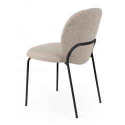 SILLA TAPIZADA ANTIMANCHAS CON ESTRUCTURA METÁLICA NEGRA RIONA PARA COMEDOR ESTILO CONTEMPORÁNEO