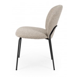 SILLA TAPIZADA ANTIMANCHAS CON ESTRUCTURA METÁLICA NEGRA RIONA PARA COMEDOR ESTILO CONTEMPORÁNEO