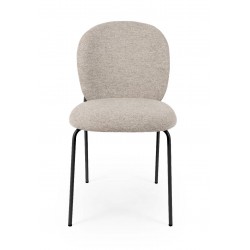 SILLA TAPIZADA ANTIMANCHAS CON ESTRUCTURA METÁLICA NEGRA RIONA PARA COMEDOR ESTILO CONTEMPORÁNEO