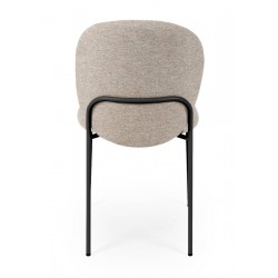 SILLA TAPIZADA ANTIMANCHAS CON ESTRUCTURA METÁLICA NEGRA RIONA PARA COMEDOR ESTILO CONTEMPORÁNEO
