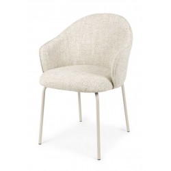SILLA TAPIZADA EN POLIÉSTER CON PATAS BEIGE MIRABELLA PARA COMEDOR ESTILO CONTEMPORÁNEO