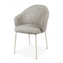 SILLA TAPIZADA EN POLIÉSTER CON PATAS BEIGE MIRABELLA PARA COMEDOR ESTILO CONTEMPORÁNEO