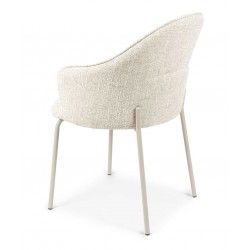 SILLA TAPIZADA EN POLIÉSTER CON PATAS BEIGE MIRABELLA PARA COMEDOR ESTILO CONTEMPORÁNEO