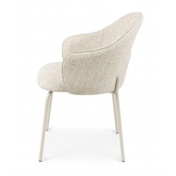 SILLA TAPIZADA EN POLIÉSTER CON PATAS BEIGE MIRABELLA PARA COMEDOR ESTILO CONTEMPORÁNEO