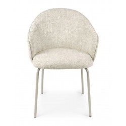 SILLA TAPIZADA EN POLIÉSTER CON PATAS BEIGE MIRABELLA PARA COMEDOR ESTILO CONTEMPORÁNEO