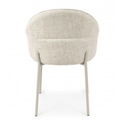 SILLA TAPIZADA EN POLIÉSTER CON PATAS BEIGE MIRABELLA PARA COMEDOR ESTILO CONTEMPORÁNEO