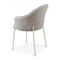 SILLA TAPIZADA EN POLIÉSTER CON PATAS BEIGE MIRABELLA PARA COMEDOR ESTILO CONTEMPORÁNEO