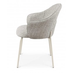 SILLA TAPIZADA EN POLIÉSTER CON PATAS BEIGE MIRABELLA PARA COMEDOR ESTILO CONTEMPORÁNEO