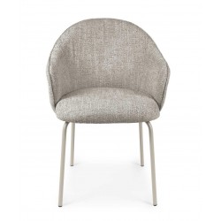 SILLA TAPIZADA EN POLIÉSTER CON PATAS BEIGE MIRABELLA PARA COMEDOR ESTILO CONTEMPORÁNEO