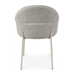 SILLA TAPIZADA EN POLIÉSTER CON PATAS BEIGE MIRABELLA PARA COMEDOR ESTILO CONTEMPORÁNEO