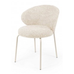 SILLA TAPIZADA EN POLIÉSTER LISBET CON PATAS BEIGE PARA COMEDOR ESTILO CONTEMPORÁNEO