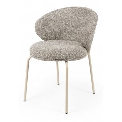 SILLA TAPIZADA EN POLIÉSTER LISBET CON PATAS BEIGE PARA COMEDOR ESTILO CONTEMPORÁNEO