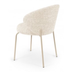 SILLA TAPIZADA EN POLIÉSTER LISBET CON PATAS BEIGE PARA COMEDOR ESTILO CONTEMPORÁNEO