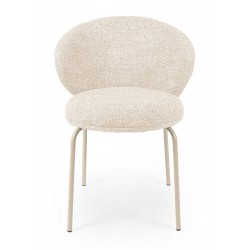SILLA TAPIZADA EN POLIÉSTER LISBET CON PATAS BEIGE PARA COMEDOR ESTILO CONTEMPORÁNEO