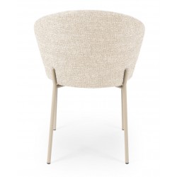 SILLA TAPIZADA EN POLIÉSTER LISBET CON PATAS BEIGE PARA COMEDOR ESTILO CONTEMPORÁNEO