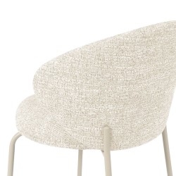 SILLA TAPIZADA EN POLIÉSTER LISBET CON PATAS BEIGE PARA COMEDOR ESTILO CONTEMPORÁNEO