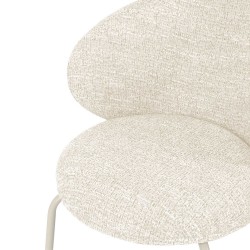 SILLA TAPIZADA EN POLIÉSTER LISBET CON PATAS BEIGE PARA COMEDOR ESTILO CONTEMPORÁNEO