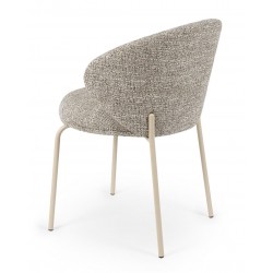 SILLA TAPIZADA EN POLIÉSTER LISBET CON PATAS BEIGE PARA COMEDOR ESTILO CONTEMPORÁNEO