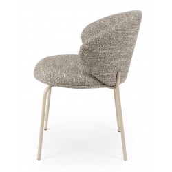 SILLA TAPIZADA EN POLIÉSTER LISBET CON PATAS BEIGE PARA COMEDOR ESTILO CONTEMPORÁNEO