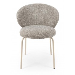 SILLA TAPIZADA EN POLIÉSTER LISBET CON PATAS BEIGE PARA COMEDOR ESTILO CONTEMPORÁNEO