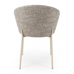 SILLA TAPIZADA EN POLIÉSTER LISBET CON PATAS BEIGE PARA COMEDOR ESTILO CONTEMPORÁNEO