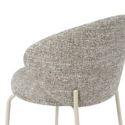 SILLA TAPIZADA EN POLIÉSTER LISBET CON PATAS BEIGE PARA COMEDOR ESTILO CONTEMPORÁNEO