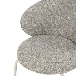 SILLA TAPIZADA EN POLIÉSTER LISBET CON PATAS BEIGE PARA COMEDOR ESTILO CONTEMPORÁNEO