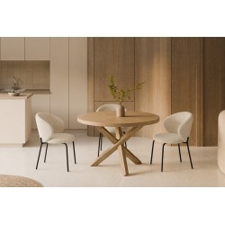 SILLA TAPIZADA EN POLIÉSTER LISBET PARA COMEDOR ESTILO CONTEMPORÁNEO