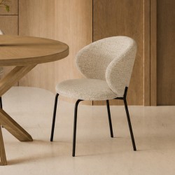 SILLA TAPIZADA EN POLIÉSTER LISBET PARA COMEDOR ESTILO CONTEMPORÁNEO