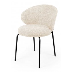 SILLA TAPIZADA EN POLIÉSTER LISBET PARA COMEDOR ESTILO CONTEMPORÁNEO