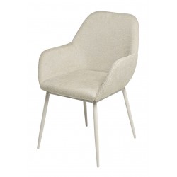 SILLA TAPIZADA EN POLIÉSTER Y NYLON CON PATAS BEIGE ISABELLA PARA COMEDOR ESTILO MINIMALISTA